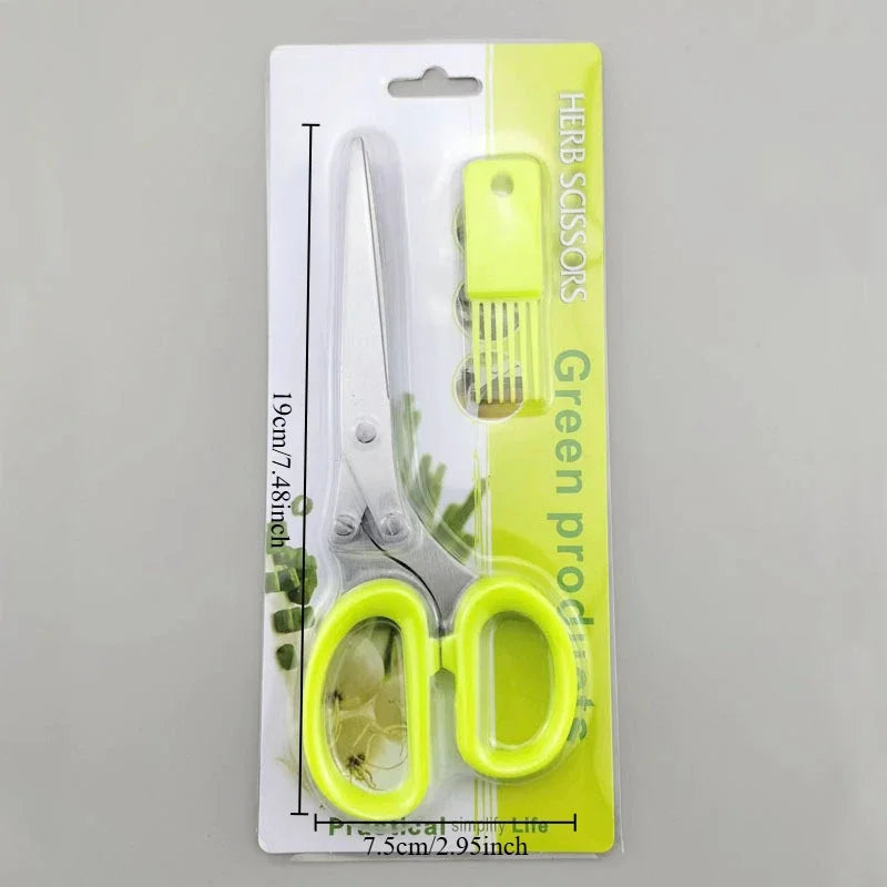 Thickened Version Multi-Functional Stainless Steel 5 Layer Kitchen Scissors Shredded Chopped Scallion Cutter Lavercutcookingtool