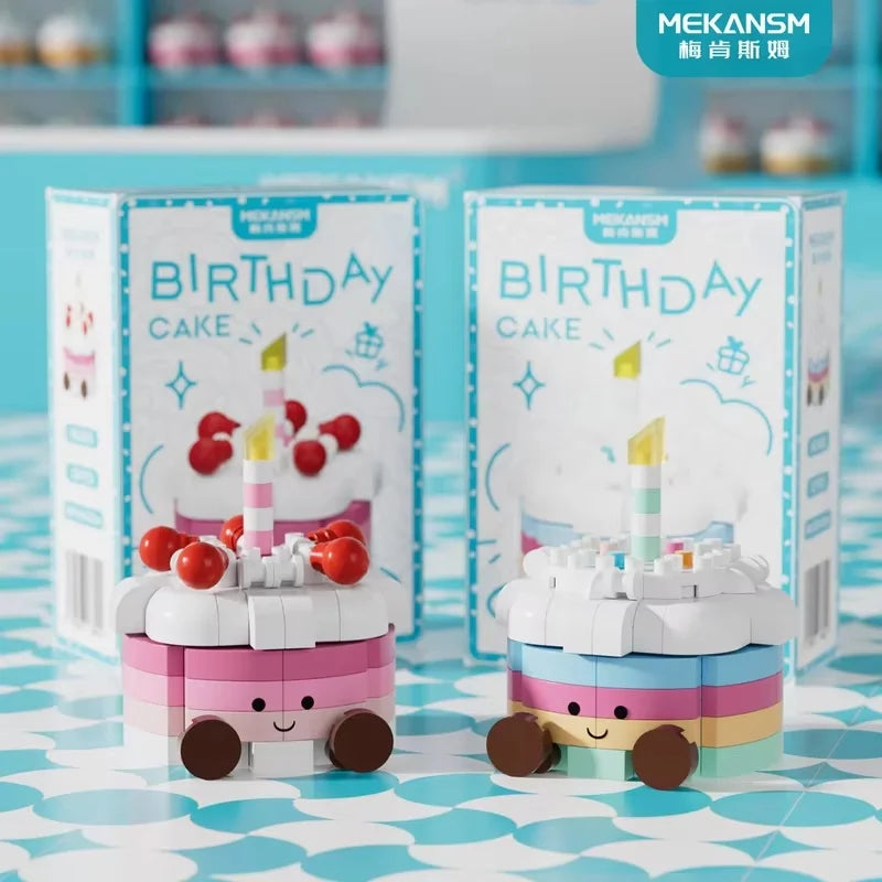 Mekansm Simulated Birthday Cake Boys and Girls Puzzle Assembly Toy Model Kit Figure Desktop Ornament Doll Holiday Surprise Gift
