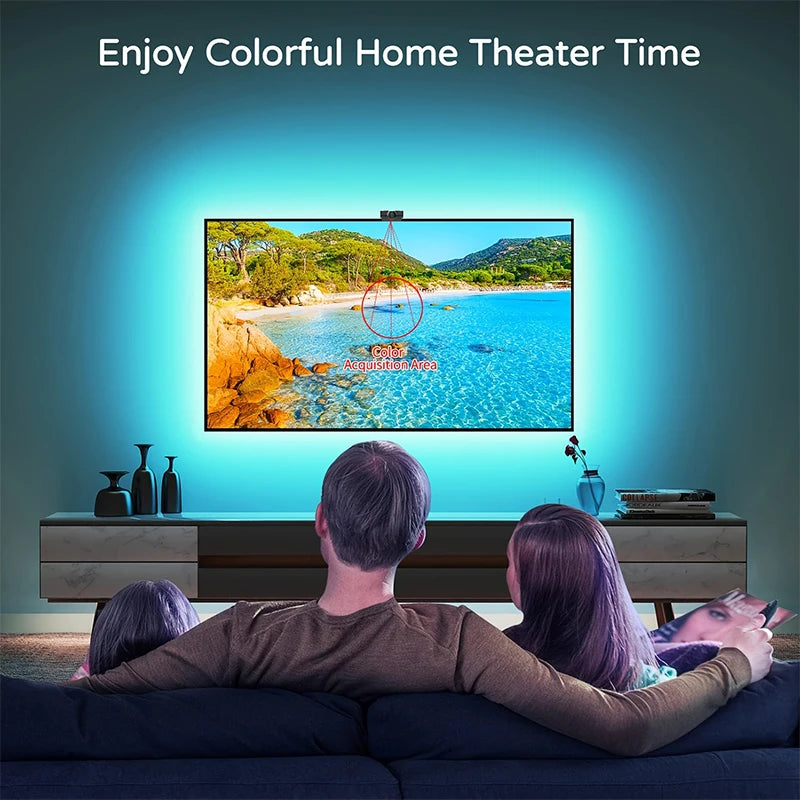 RGBIC LED TV Backlight Strip with Camera App Control Music Sync Smart Lights for Gaming Room 55-75Inch Ambient Lighting