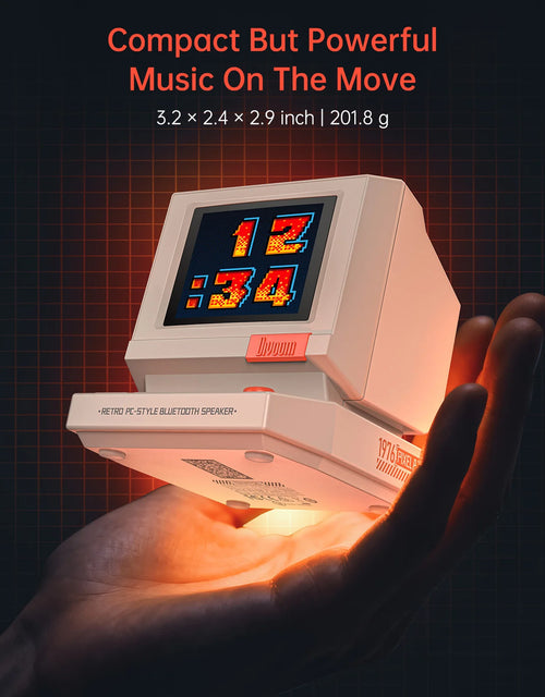 Minitoo Retro Bluetooth Speaker Portable Pixel Display Music Box Retro Computer Style Speaker Gift