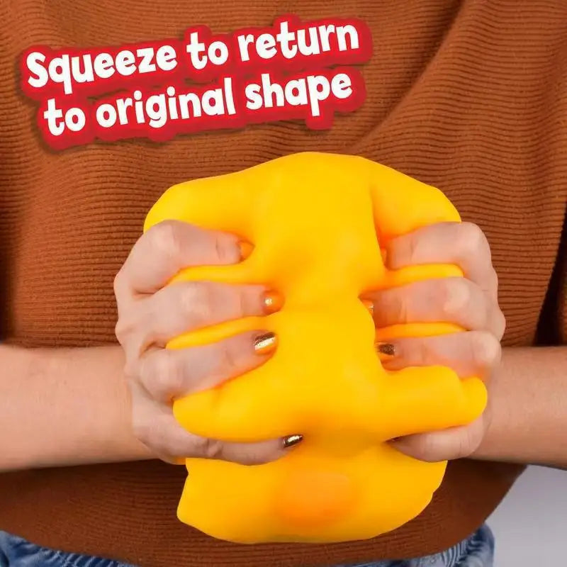 Decompression Soft Cheese Block-Yellow, Plastic Decompression Toy with Squeezing Function.