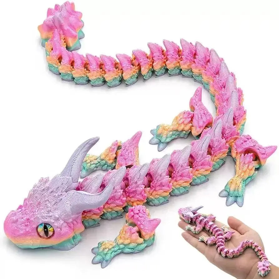 Best Seller 3D Printed Magic Dragon Movable Joint Fidget Toy Rotatable Articulated Desktop Ornament Adults Kid Toy Crafts Gift