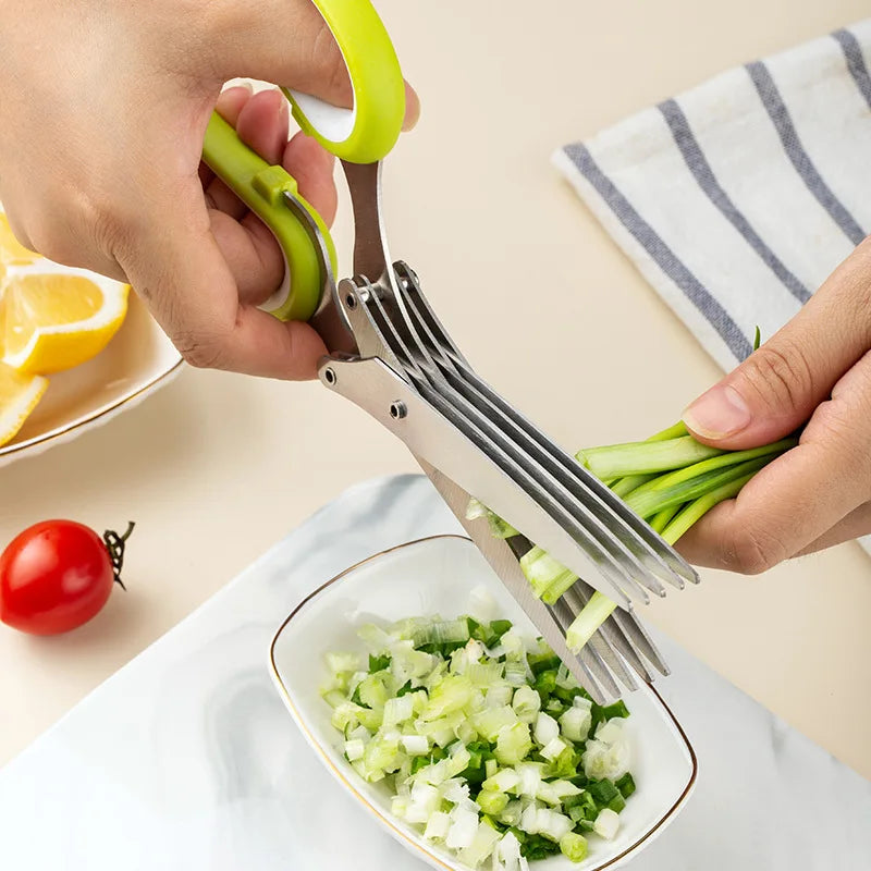 Thickened Version Multi-Functional Stainless Steel 5 Layer Kitchen Scissors Shredded Chopped Scallion Cutter Lavercutcookingtool