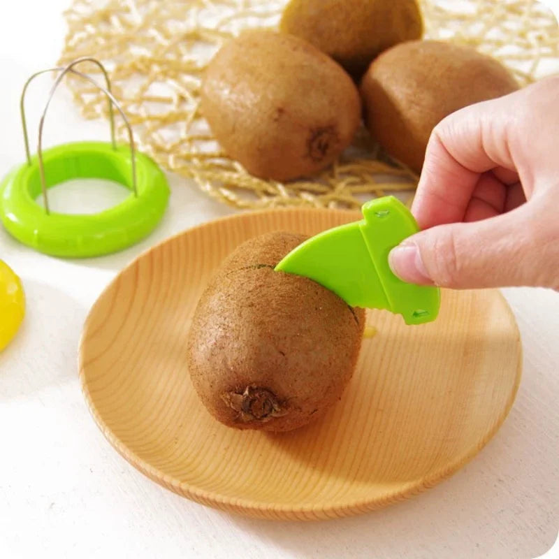 Fast Fruit Kiwi Cutter Peeler Slicer Kitchen Gadgets Stainless Steel Kiwi Peeling Tools Kitchen Fruit Salad Kitchen Accessories
