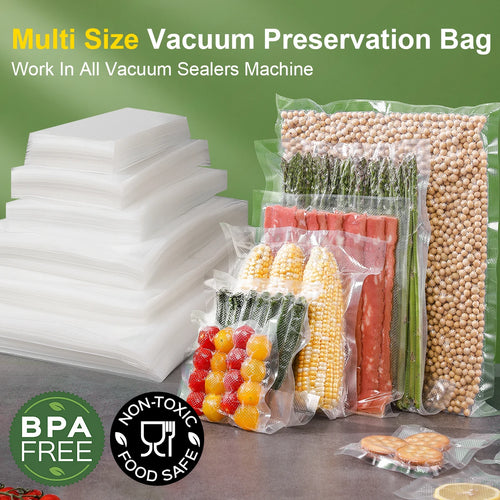 100Pcs/Lot Bpa-Free Kitchen Vacuum Bags for Food Vacuum Sealer Packing Machine Food Storage Bag Kitchen Accessories