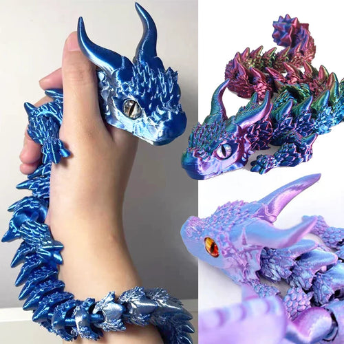 Best Seller 3D Printed Magic Dragon Movable Joint Fidget Toy Rotatable Articulated Desktop Ornament Adults Kid Toy Crafts Gift