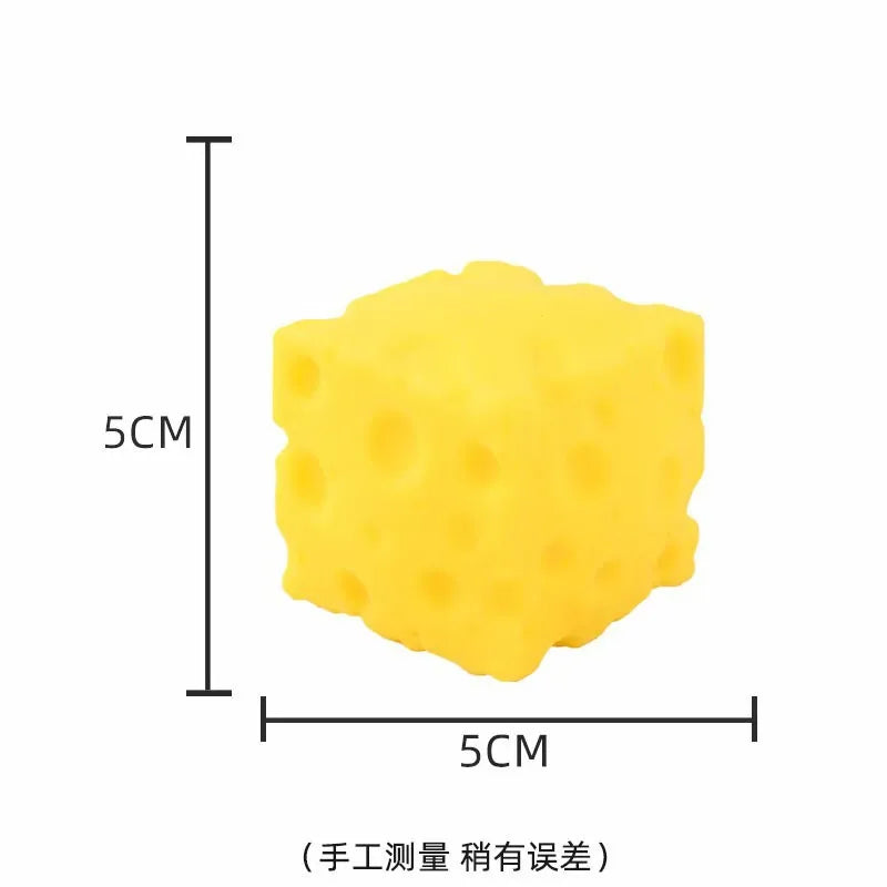 Decompression Soft Cheese Block-Yellow, Plastic Decompression Toy with Squeezing Function.