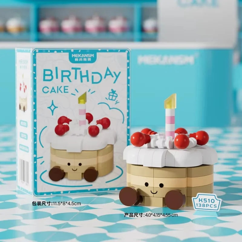 Mekansm Simulated Birthday Cake Boys and Girls Puzzle Assembly Toy Model Kit Figure Desktop Ornament Doll Holiday Surprise Gift