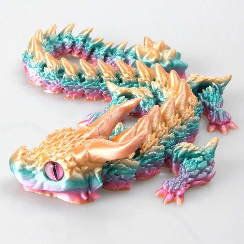 Best Seller 3D Printed Magic Dragon Movable Joint Fidget Toy Rotatable Articulated Desktop Ornament Adults Kid Toy Crafts Gift
