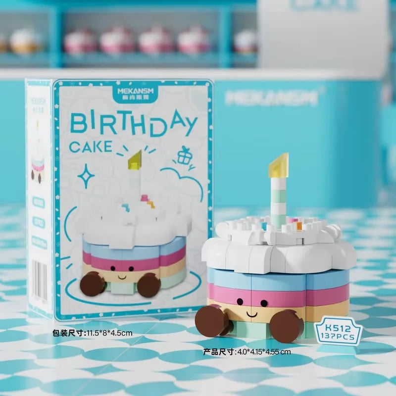 Mekansm Simulated Birthday Cake Boys and Girls Puzzle Assembly Toy Model Kit Figure Desktop Ornament Doll Holiday Surprise Gift