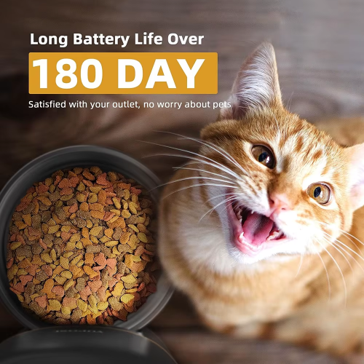 Automatic pet feeder battery life feature