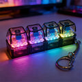 LED Light-Up Keychain Keyboard Clickable Button Fidget Toy for Stress Anxiety Relief Portable Desk Accessory Office Decor Gift