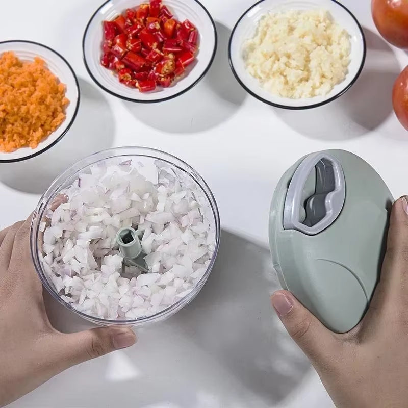 New Crusher Vegetable Onion Cutter Kitchen Cooking Accessories 500/900ML Manual Meat Mincer Garlic Chopper Rotate Garlicpress
