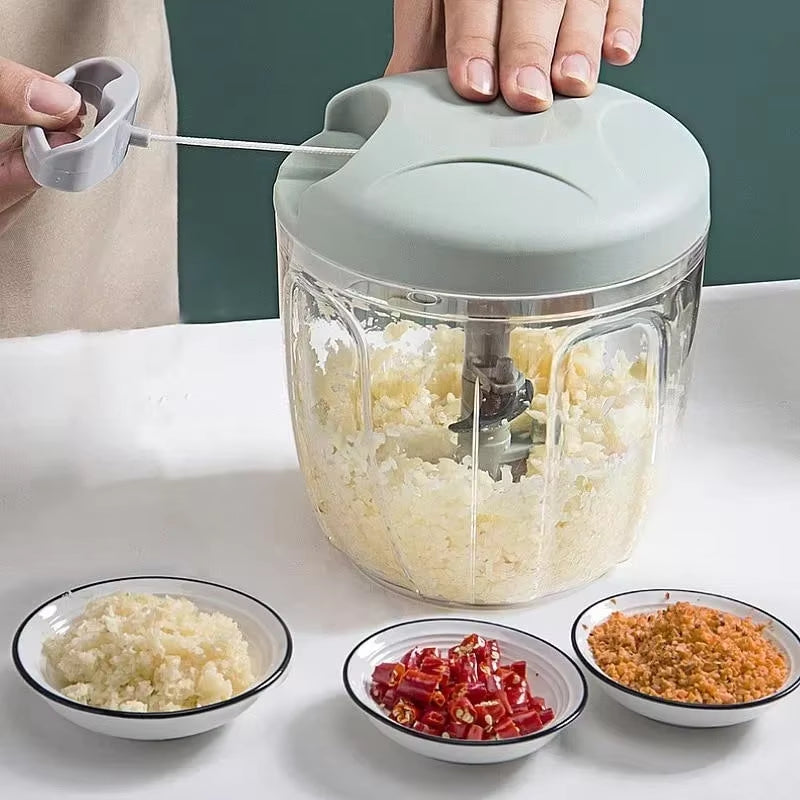 New Crusher Vegetable Onion Cutter Kitchen Cooking Accessories 500/900ML Manual Meat Mincer Garlic Chopper Rotate Garlicpress