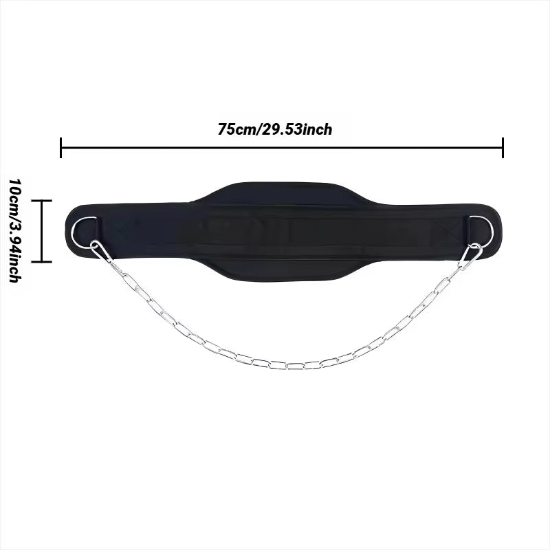 New Style Weight Lifting Back Gym with Chain for Fitness Bodybuilding Pull up Strength Training Load Waist Strap Thicken