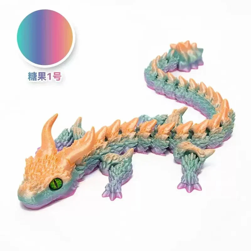 Best Seller 3D Printed Magic Dragon Movable Joint Fidget Toy Rotatable Articulated Desktop Ornament Adults Kid Toy Crafts Gift