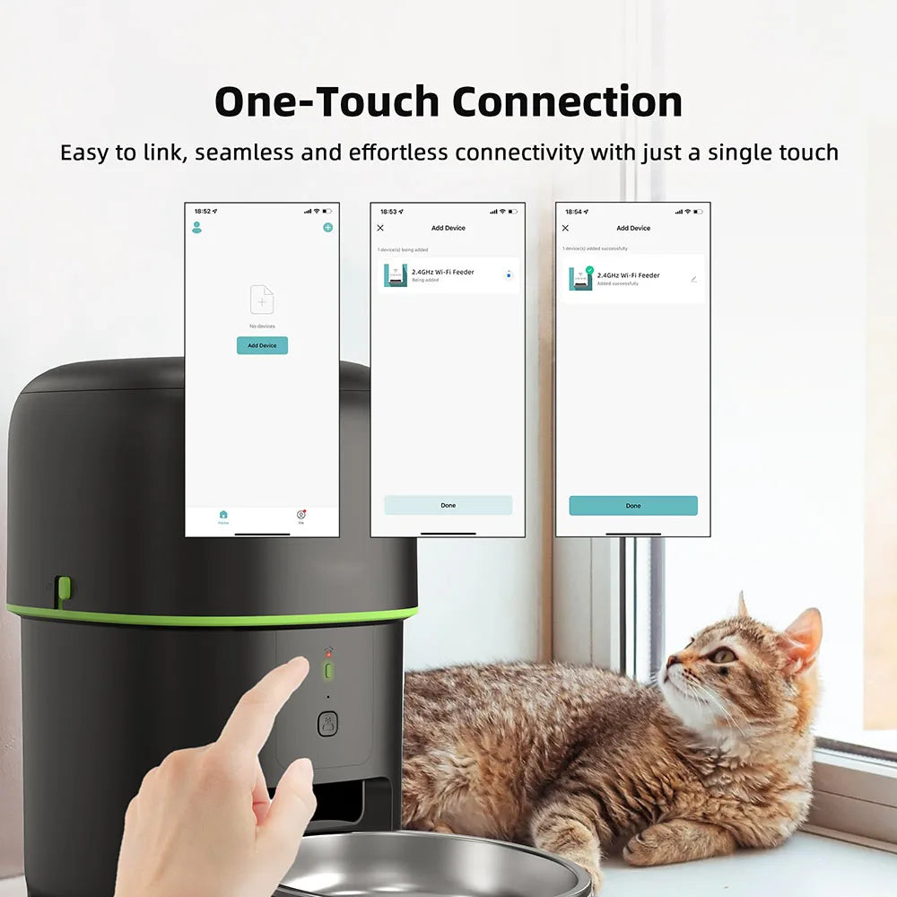 2L Button Wifi Camera Automatic Cat Feeder Pet Smart Cat Food Dispenser Timer Stainless Steel Bowl Auto Feeder for Cats Dog Bowl
