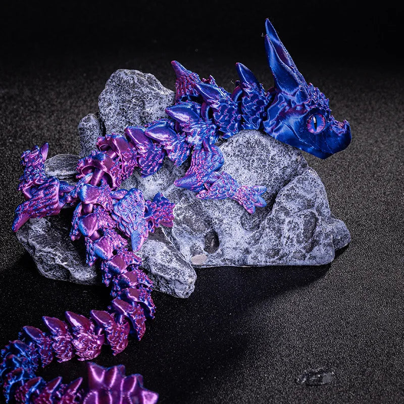 Best Seller 3D Printed Magic Dragon Movable Joint Fidget Toy Rotatable Articulated Desktop Ornament Adults Kid Toy Crafts Gift