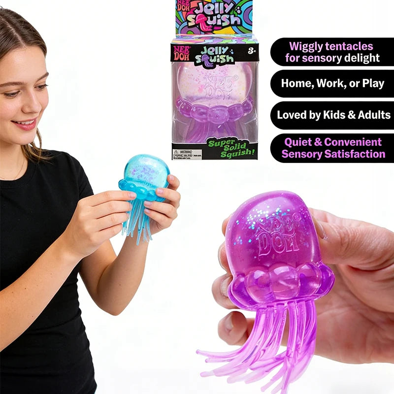 New Jellyfish Squeeze Fidget Toy Product Needoh Jellyfish Stress Relief Relax Squishy Anti-Anxiety Squeeze Object for Focus