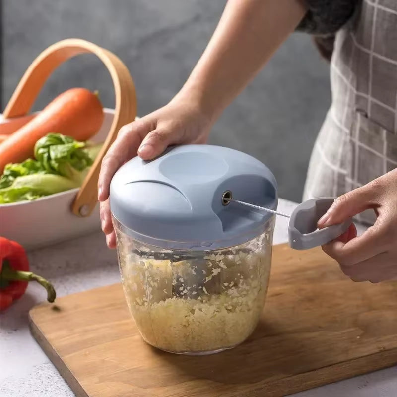 New Crusher Vegetable Onion Cutter Kitchen Cooking Accessories 500/900ML Manual Meat Mincer Garlic Chopper Rotate Garlicpress