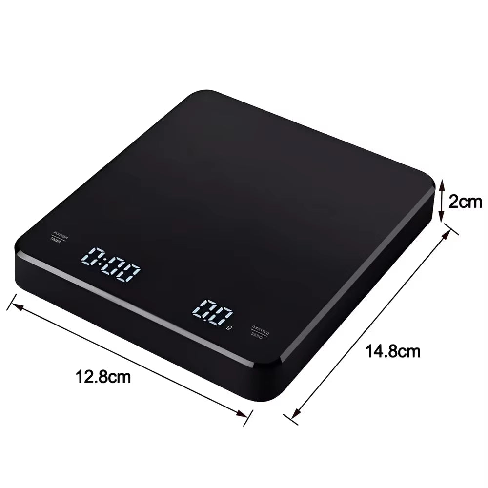 1Set Electronic Coffee Scale with Silicone Pad Digital Coffee Scale with Timer LED Display USB Charging Home Cafe Use Good Gift