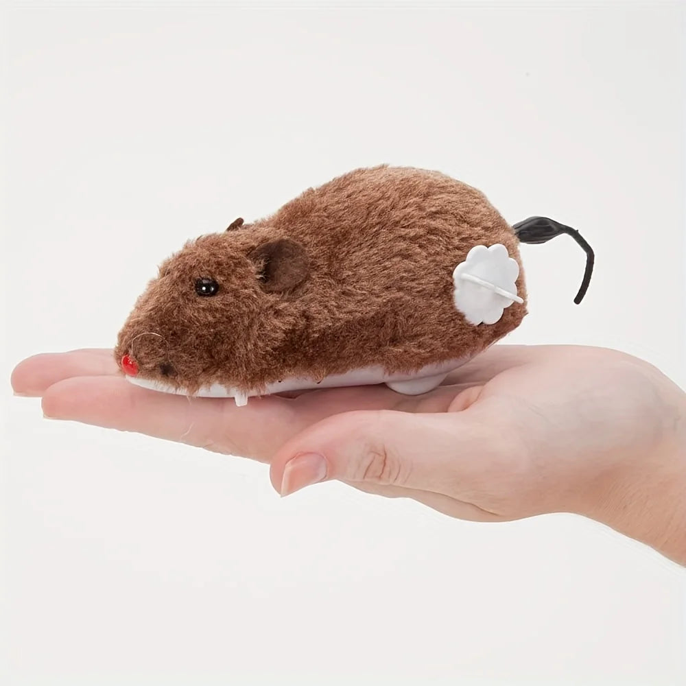 1/5Pcs Fun and Interactive Plush Wind-Up Mouse Toy for Cats Dogs and Kids Mechanical Moving Animal Toy for Playtime and Pranks