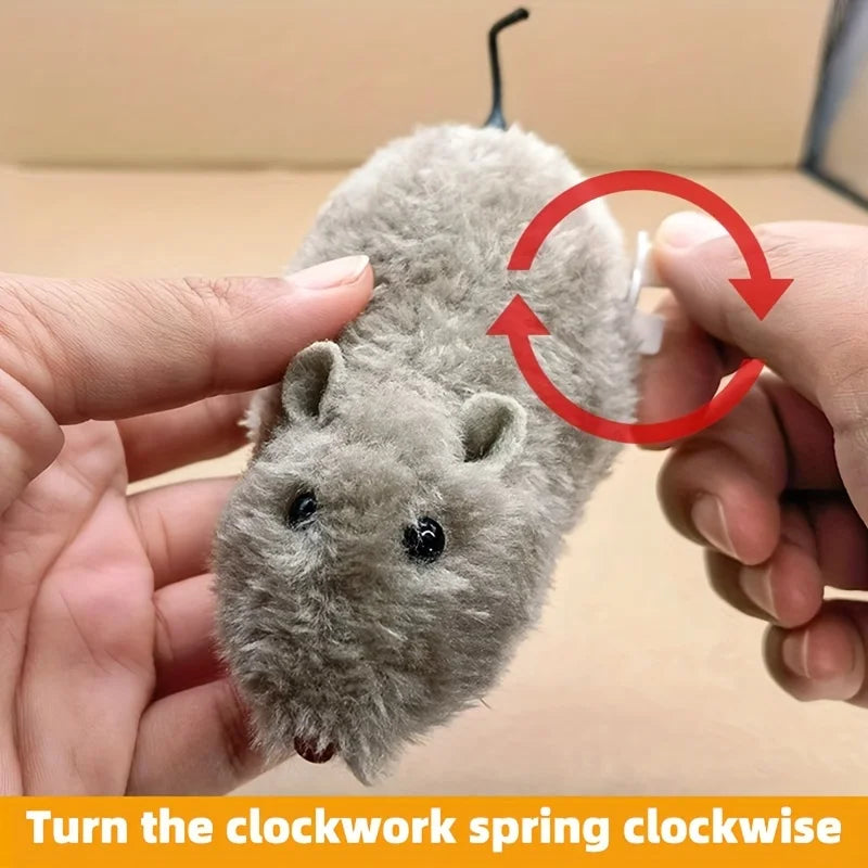 1/5Pcs Fun and Interactive Plush Wind-Up Mouse Toy for Cats Dogs and Kids Mechanical Moving Animal Toy for Playtime and Pranks